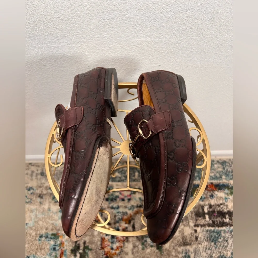 Gucci VTG Guccissima Horsebit Loafer Tom Ford Era GG Monogram Embossed Size 41.5
